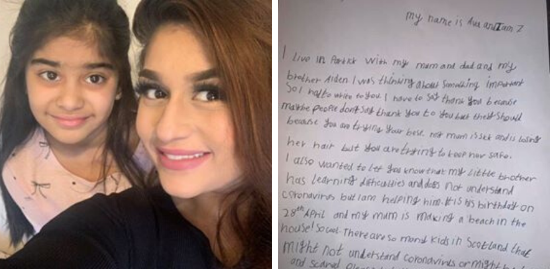 Nicola Sturgeon said that the letter “really cheered me up and made my day extra special”.
