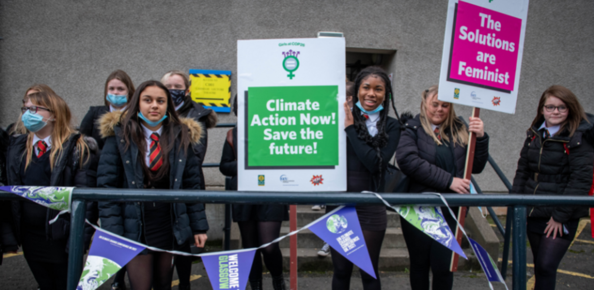 S3 pupils arrive at GCU for the Girls@COP26 conference