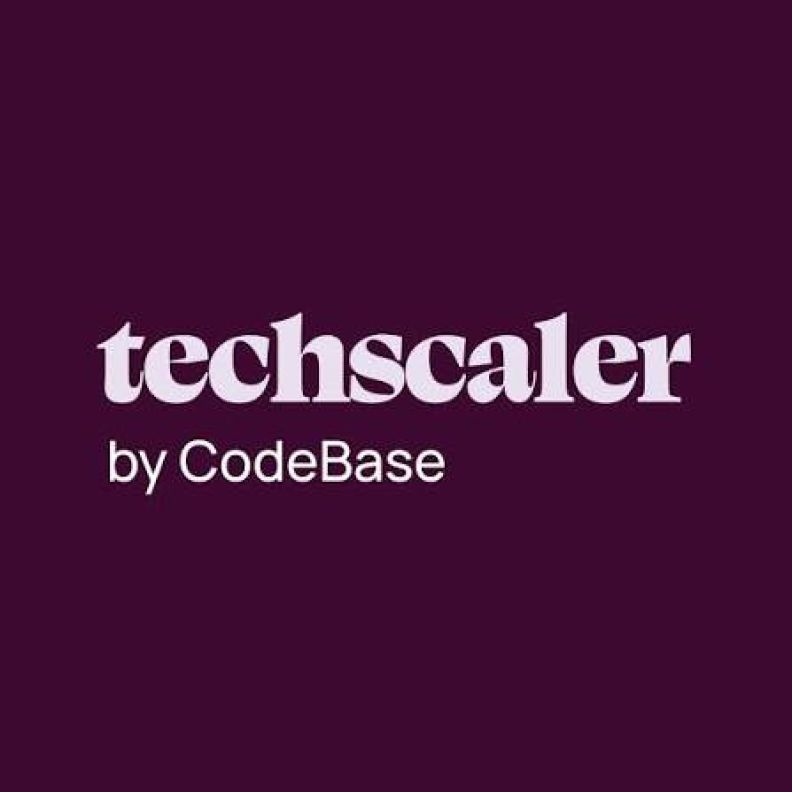 Techscaler's burgundy and white logo