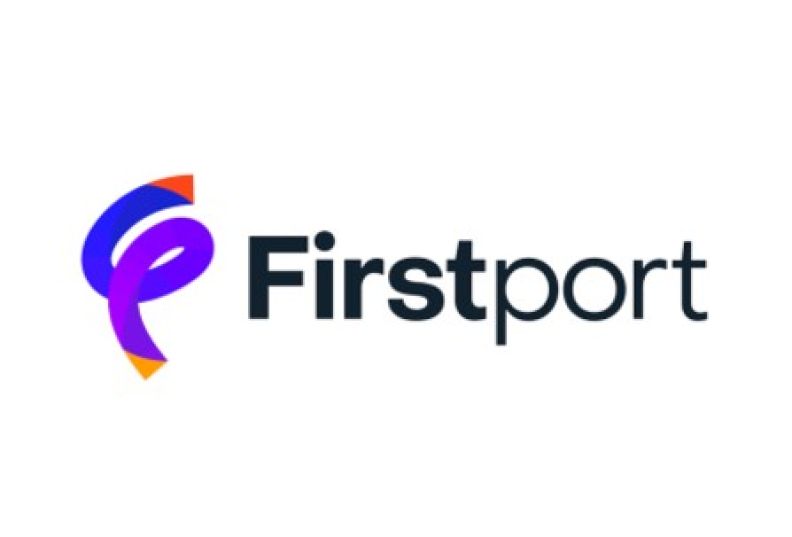 The Firstport logo (First in bold) with a purple F logo 