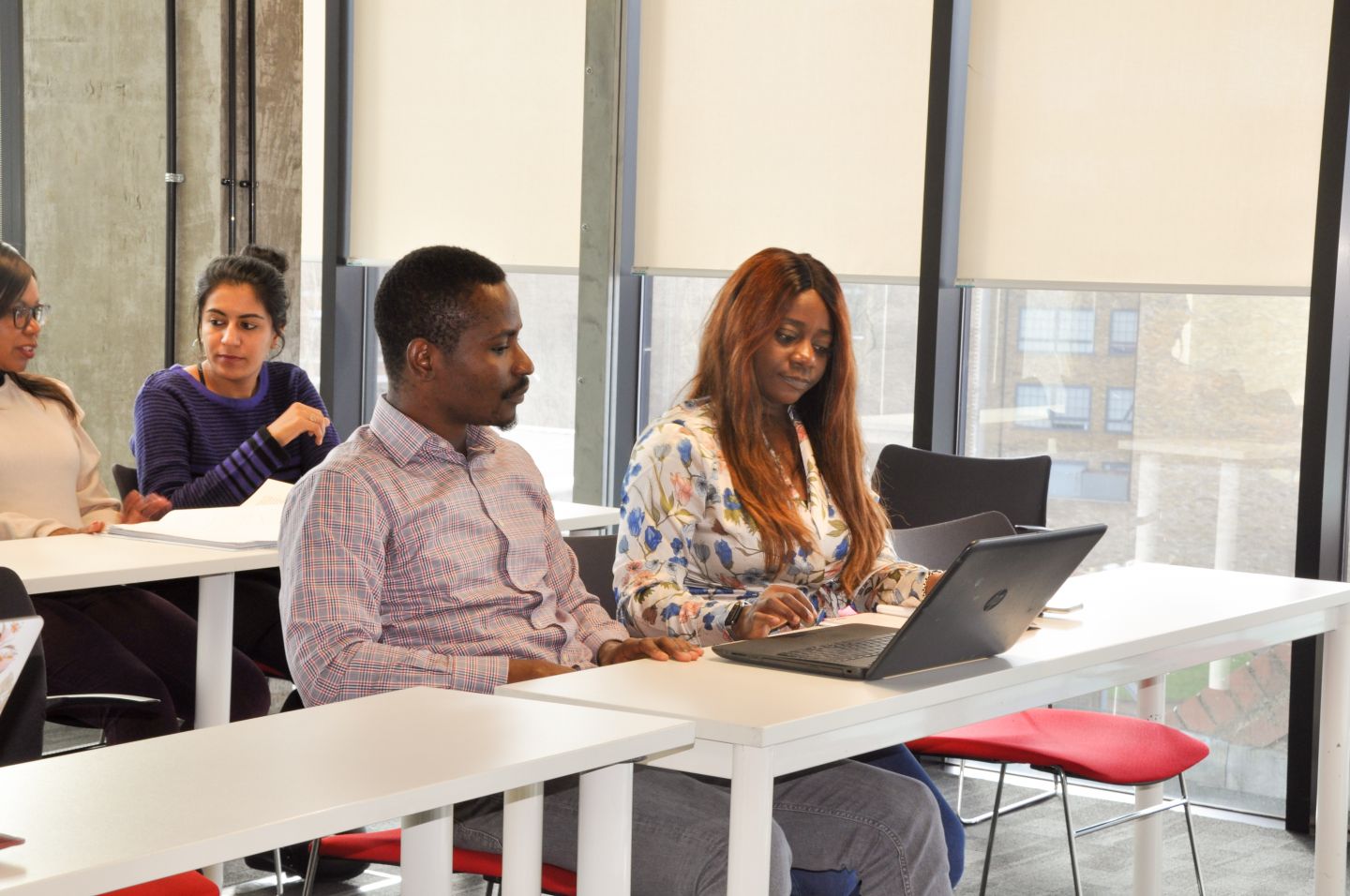 GCU London students attending a seminar on campus, in March 2020