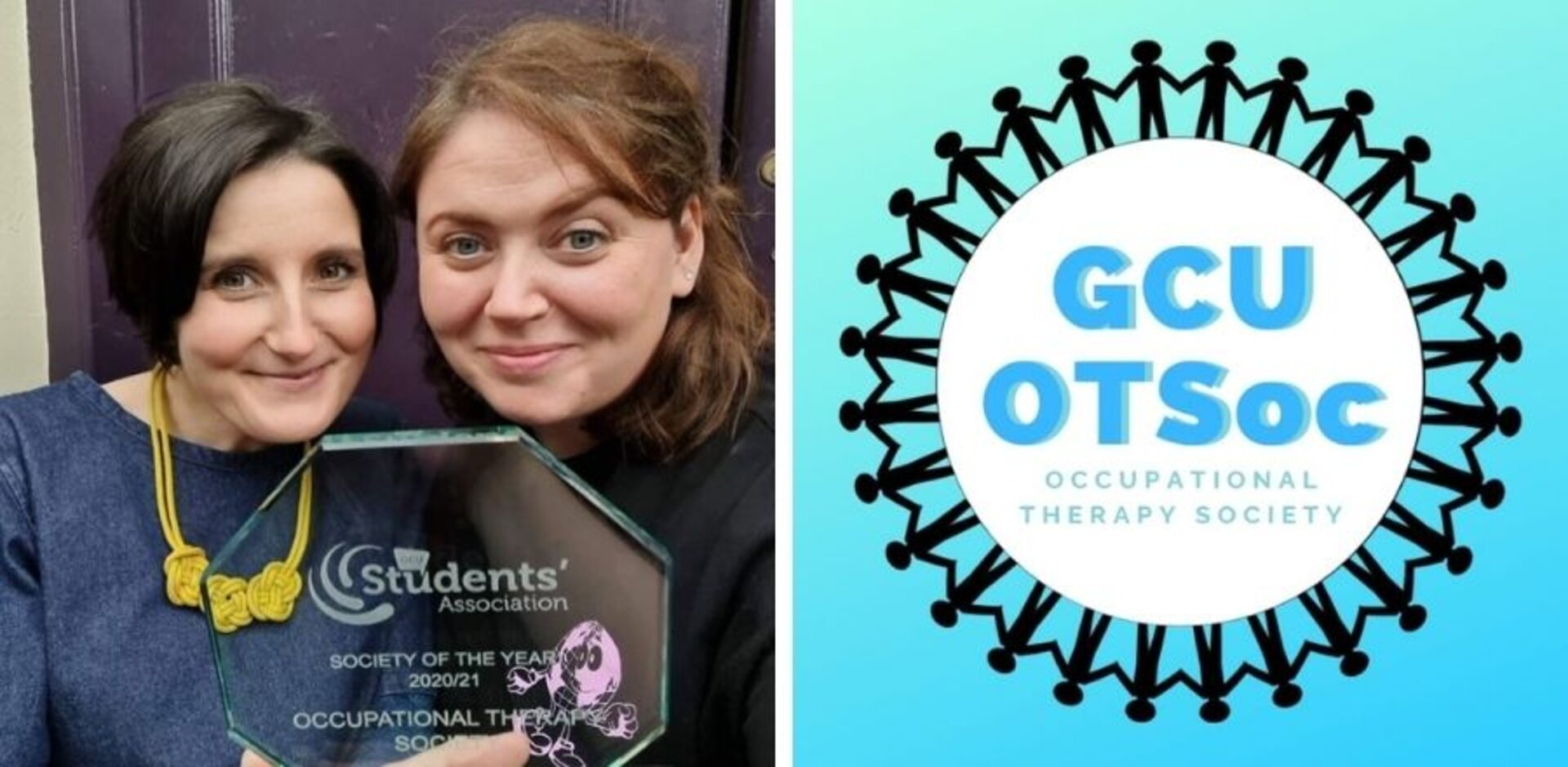 Society members holding STAR Award - and OT Society Logo