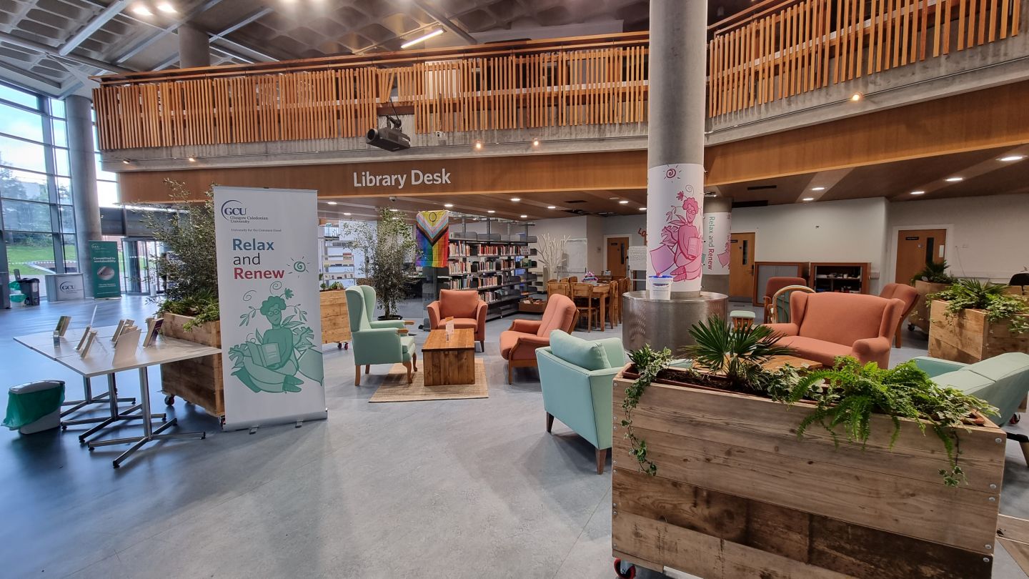 An image of the Relax and Renew space, in the Sir Alex Ferguson Library.