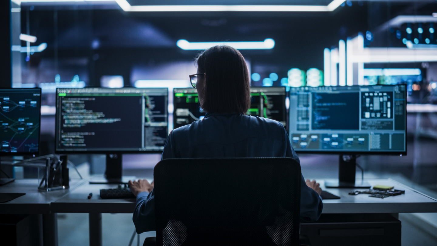 woman working at a computer