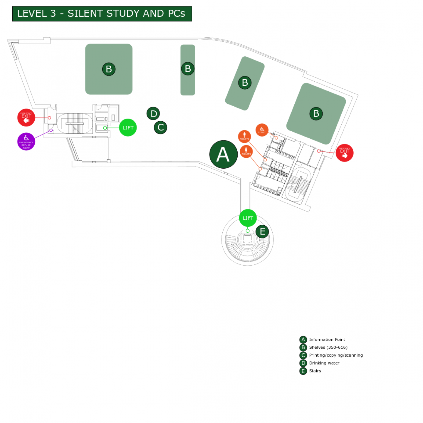 Image of library floorplan level 3