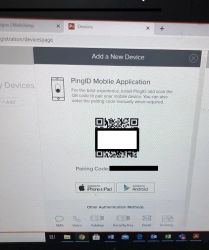 Screenshot of Add new device with QR code