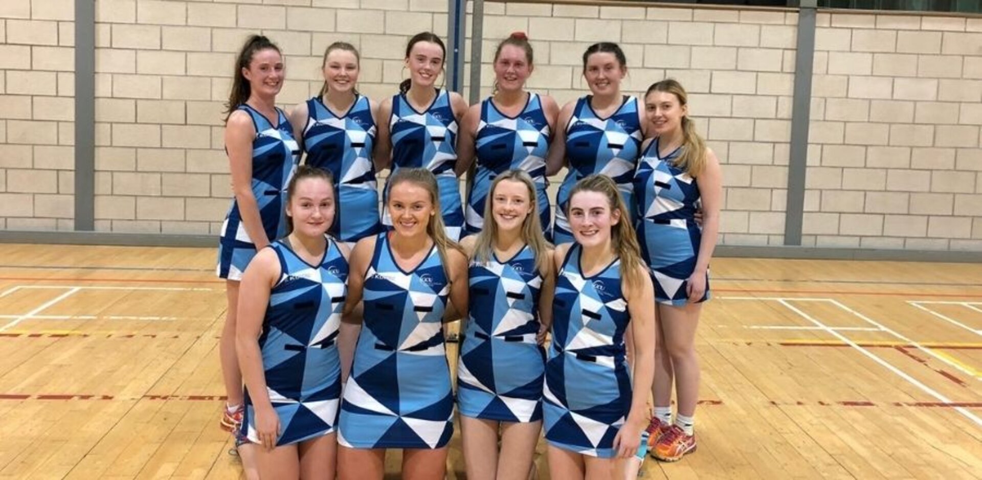 GCU Netball team together last year before COVID-19 restrictions.