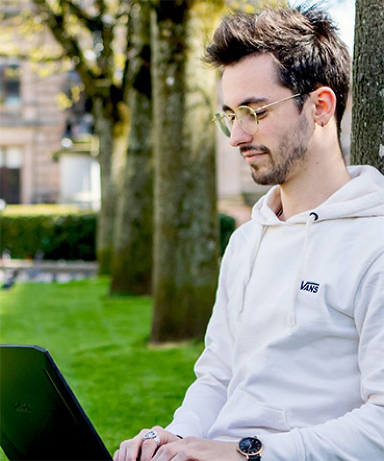 Student with laptop