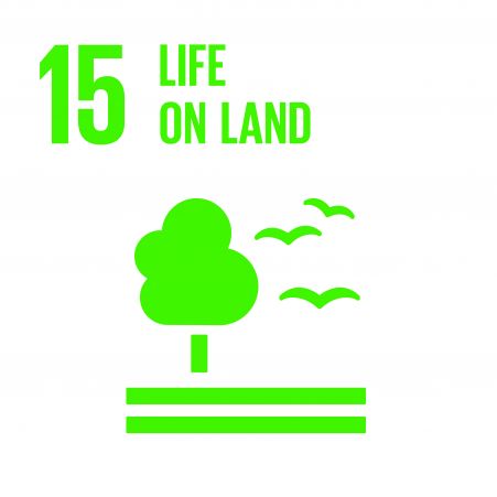 An inverted icon of SDGs 15, Life on Land.