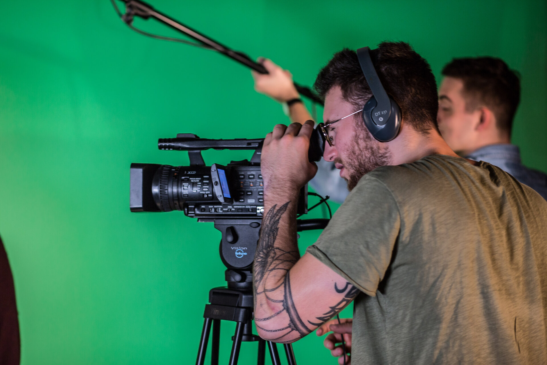 Operating a video camera in GCU's media suite