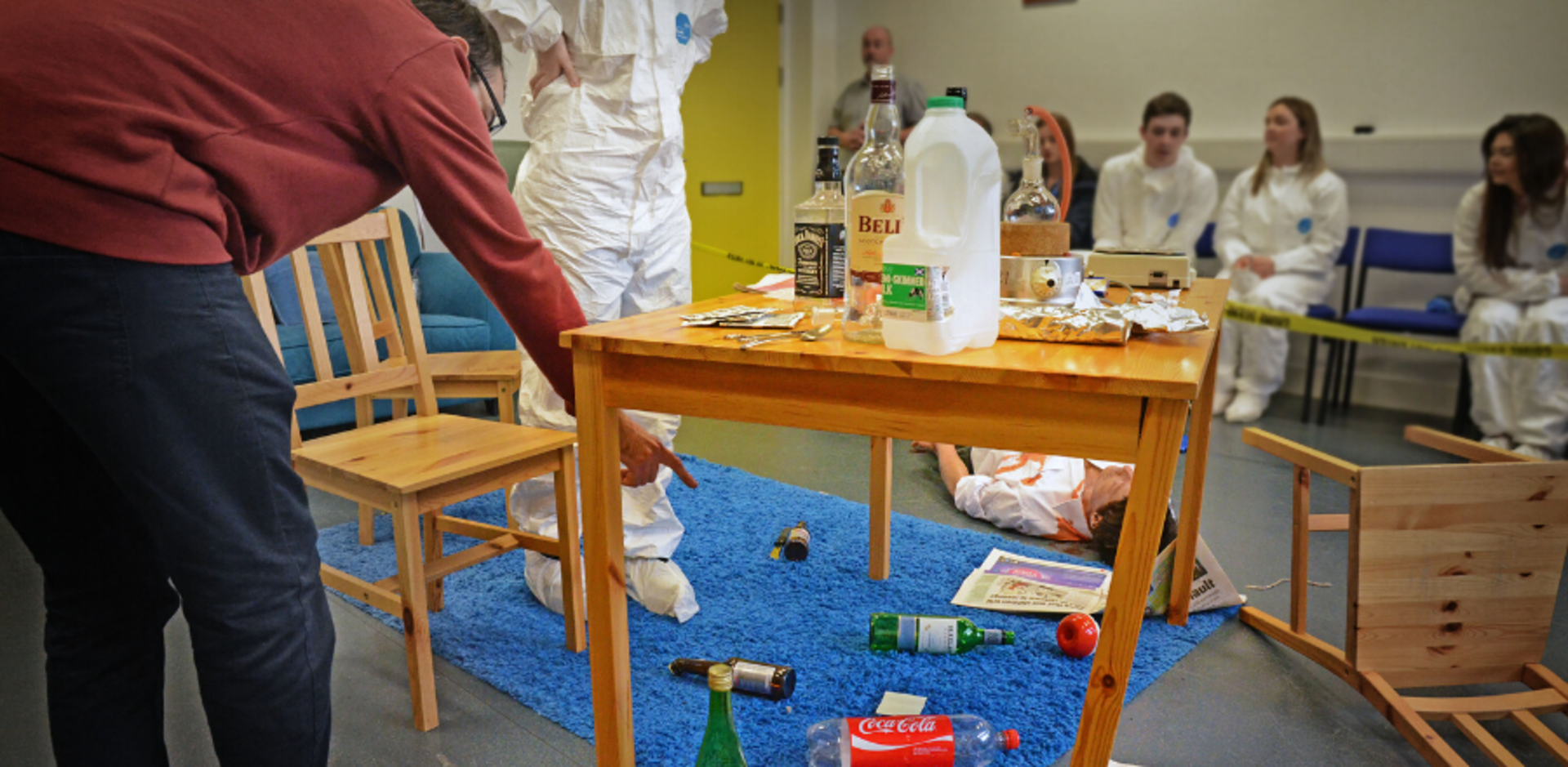 Students had the opportunity to test their forensic knowledge at a realistic crime scene simulation