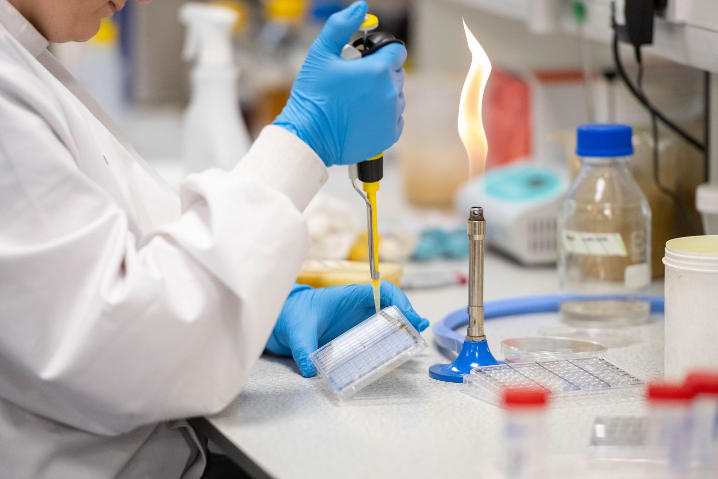 Equipment used by Biological Sciences students as part of their course. Photo taken in a lab on Glasgow campus, in December 2021.