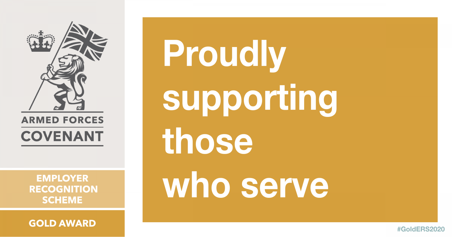 Logo of the Defence Employer Recognition Scheme's (ERS) gold award
