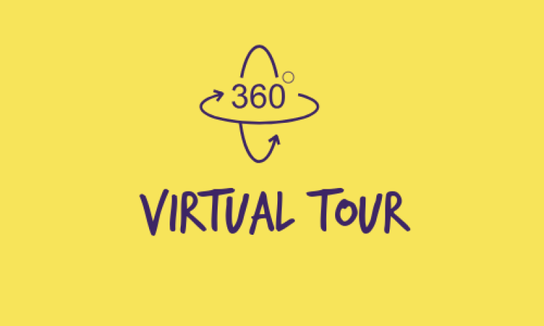 A graphic showing a 360 virtual tour logo