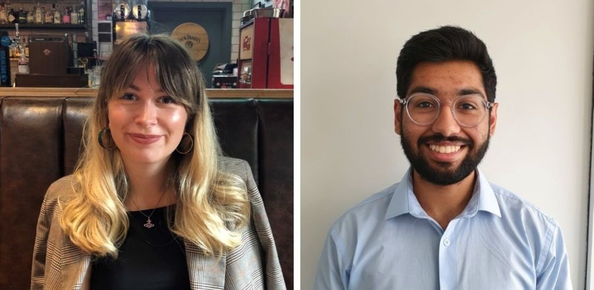 (Pictured left to right) LLB Law students Lucy MacKay and Eisa Mahmood