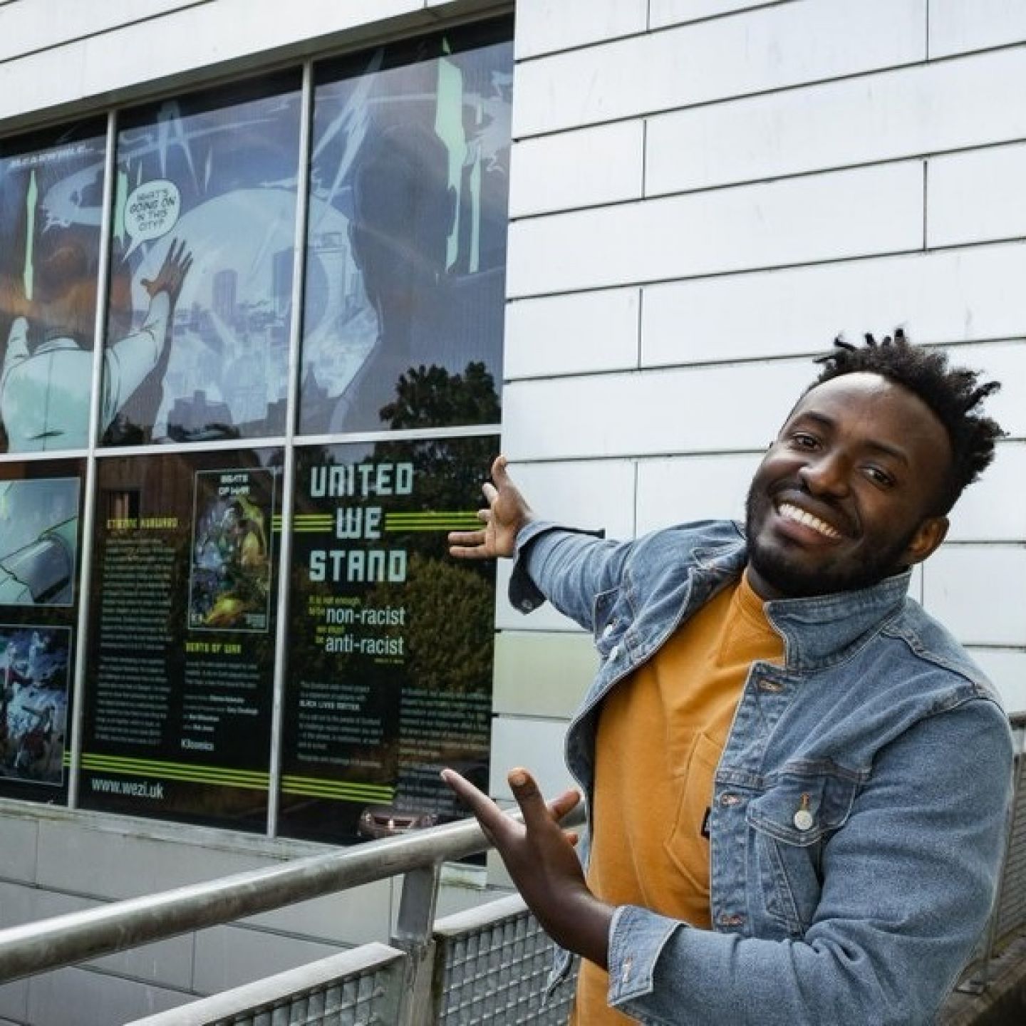 An image of Etienne Kubwabo, a filmmaker and writer, smiling.