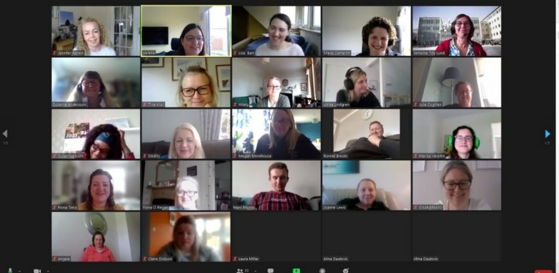 (Pictured above) 90 District Nurses speaking over a three hour Zoom call