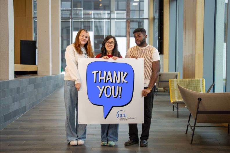 150th anniversary students thank you sign