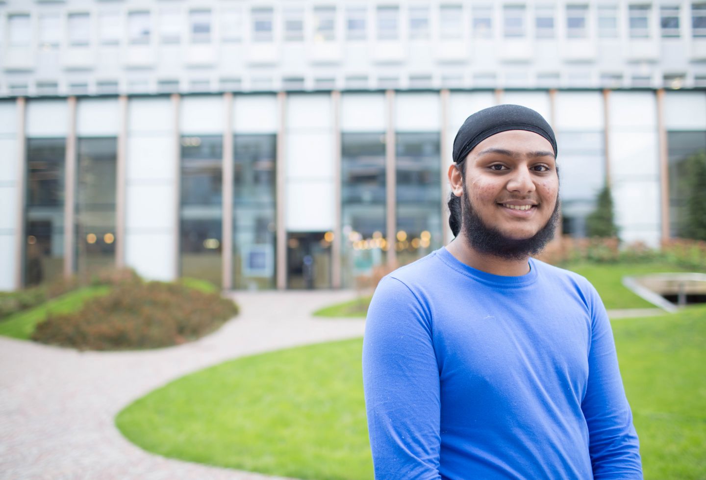 Students on campus at Glasgow Caledonian University