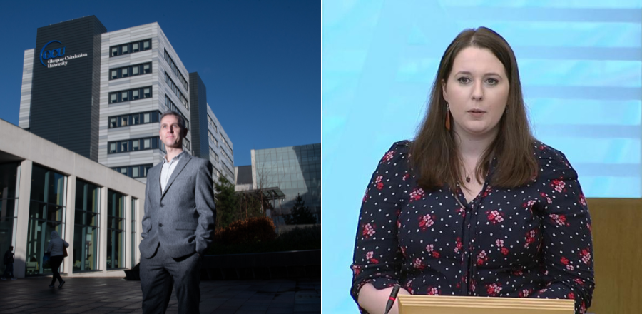 Professor Simon Hunter and MSP Emma Roddick