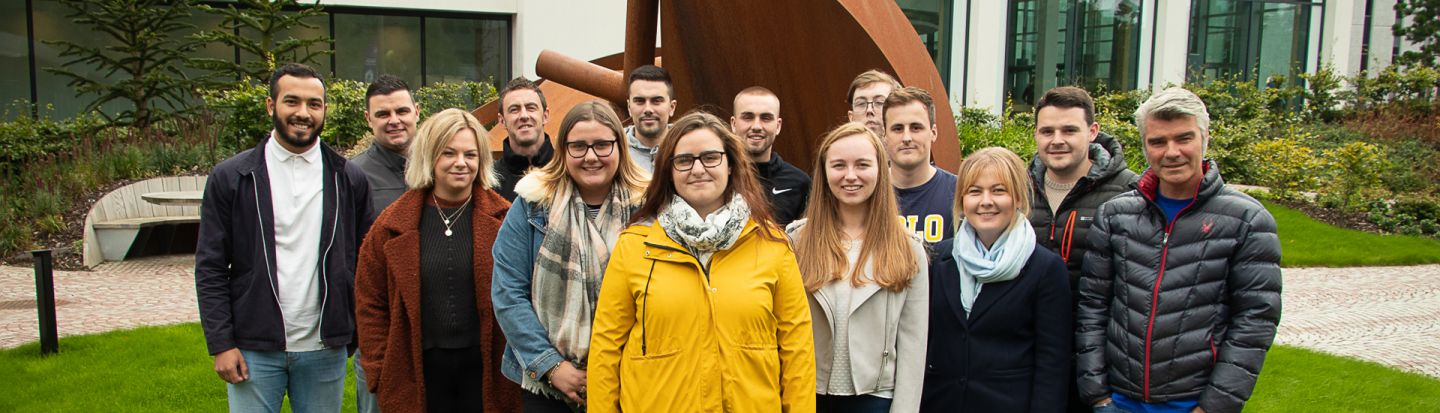 Graduate apprenticeship Civil Engineering students on campus