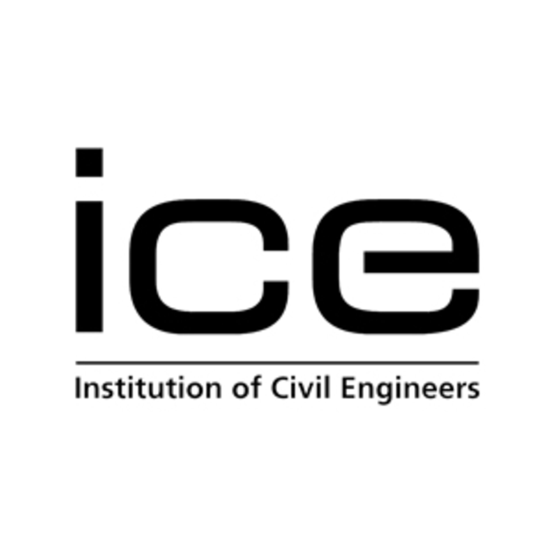 Institution of Civil Engineers (ICE) logo, with black text over a white background.