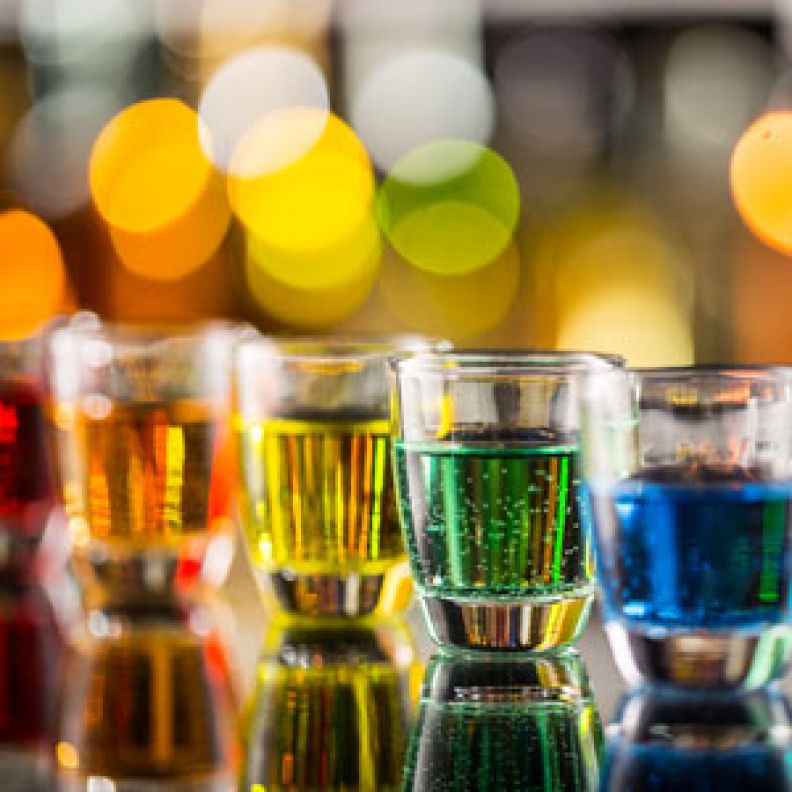 An image of rainbow glassware.