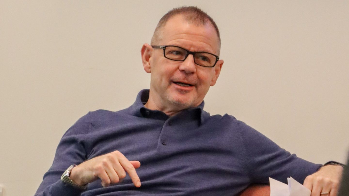 A photo of Dr Steven Ramage hosting a talk
